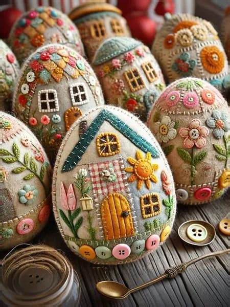 Яичный домик из лоскутного войлока своими руками Тип A Материальная упаковка
