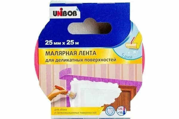 Unibob Малярная лента 25 мм 25 м, 1 шт