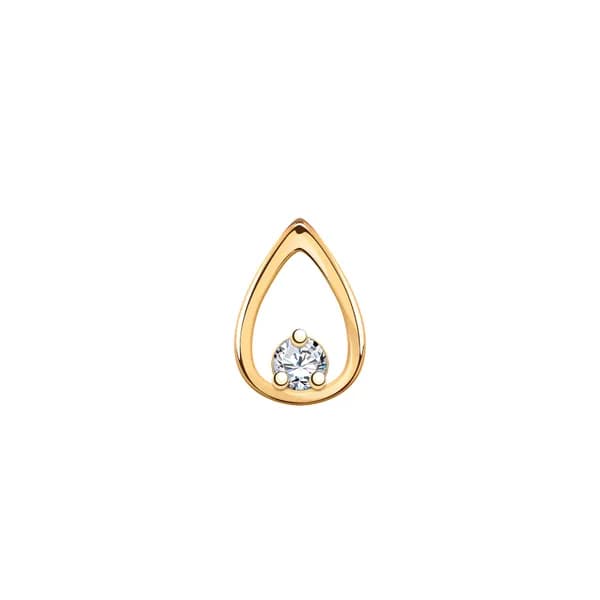 Золотая подвеска DIAMANT-ONLINE с фианитом 585 пробы