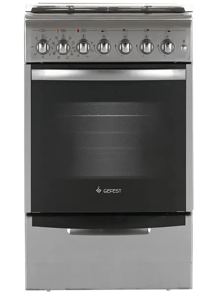 Газовая плита GEFEST ПГЭ 5102-03 0027 с электрической духовкой, серебристая