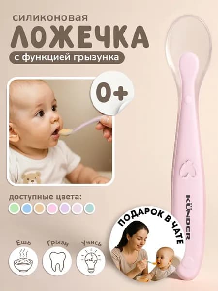 Обучающая силиконовая ложка для прикорма и кормления