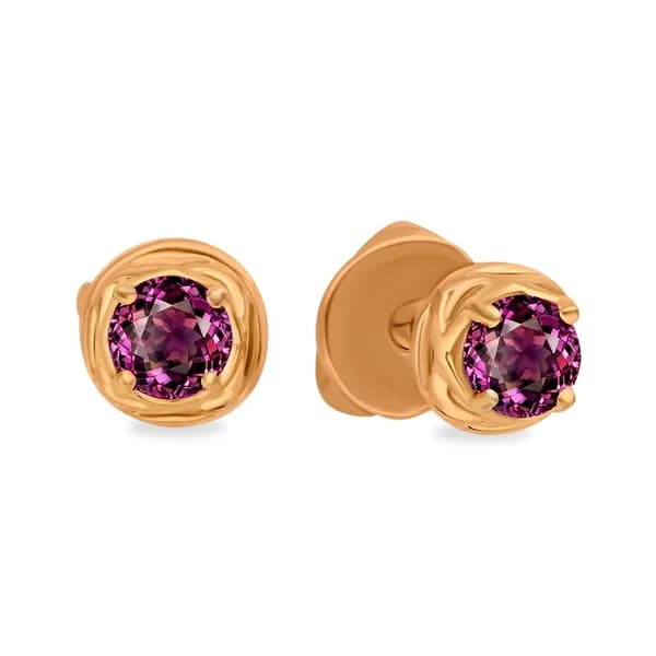 Серьги женские с рубинами синтетическими из красного золота 585 пробы 585GOLD