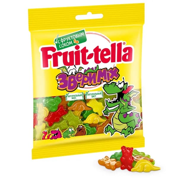 Мармелад Fruittella Звери Mix жевательный 70 г