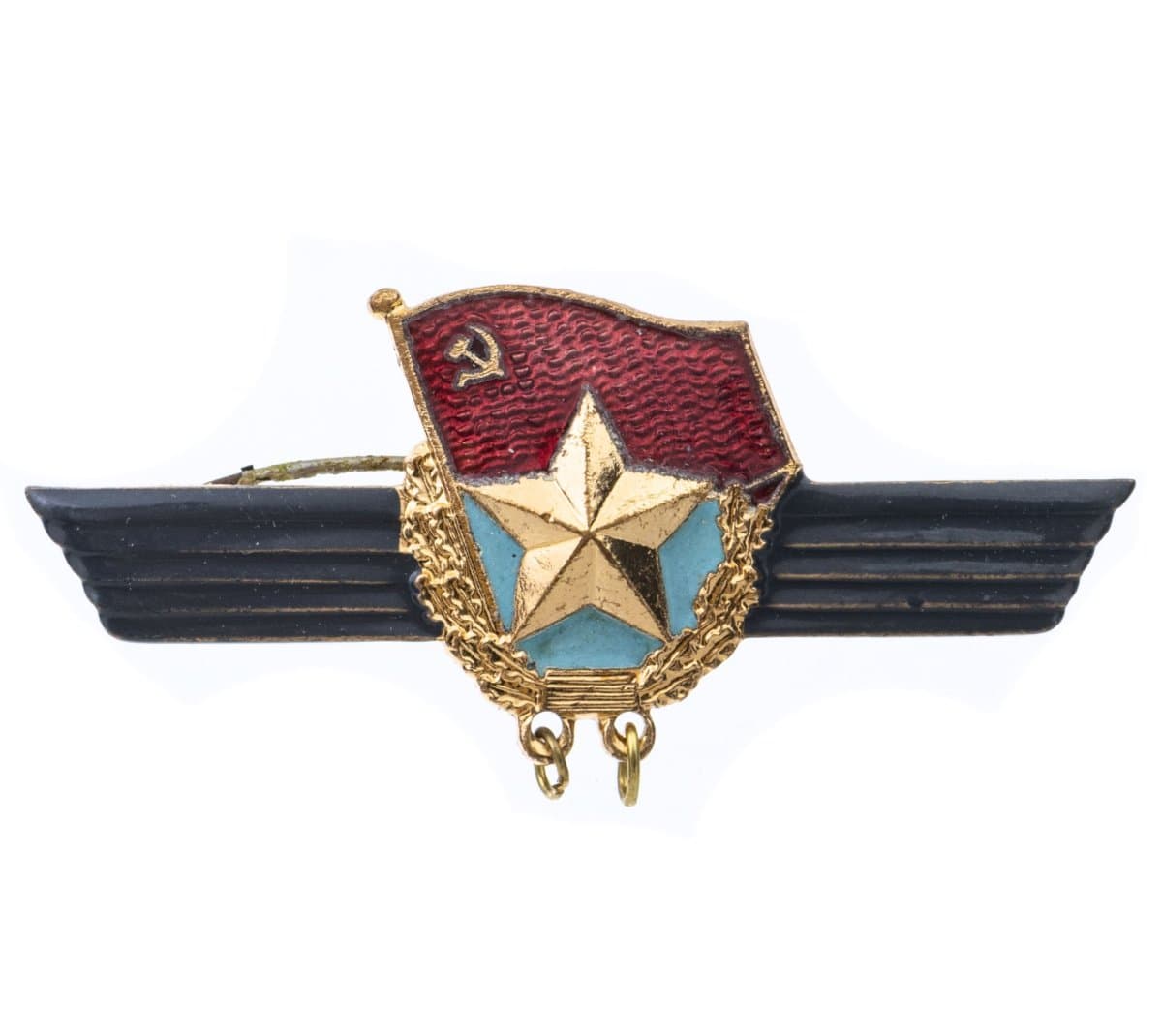 Нагрудный знак "За сверхсрочную службу" без шильдика в упаковке, латунь, эмаль, краска, булавка СССР, 1980-е гг