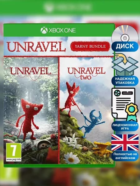 Игра Unravel Yarny 2 части (Диск, Xbox One, Xbox Series X, Английская версия)