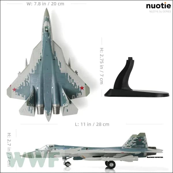 1 / 72 SU-57 Модель самолета с дисплейным стендом Военный стелс SU57 Plane Model Collection Подарок для взрослых