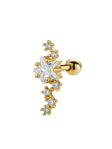 Серьга из сербра для пирсинга хеликса, хряща, конч Стэри найт
