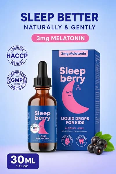 Sleepberry Kids 3 мг: спокойный сон, легкое пробуждение, 30 мл CO893