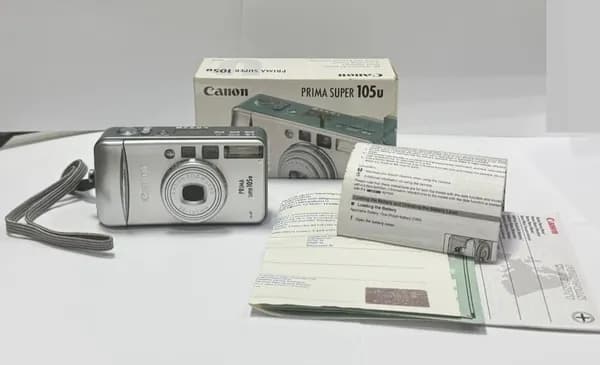 Фотоаппарат Canon Prima super 105u в коробке с документами