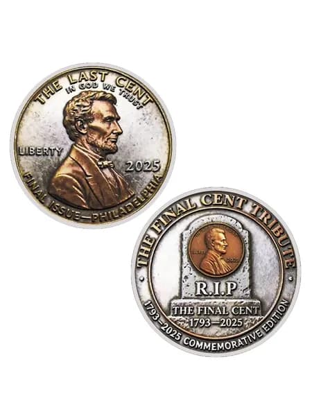 Памятная монета "The Last Penny" - дань уходящей эпохе центов 1793-2025, сувенир с Авраамом Линкольном