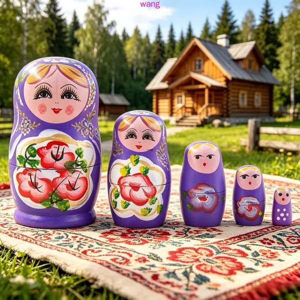 Матрешка из дерева 5 уровней, ручная роспись, народный стиль, игрушка для детей, сувенир