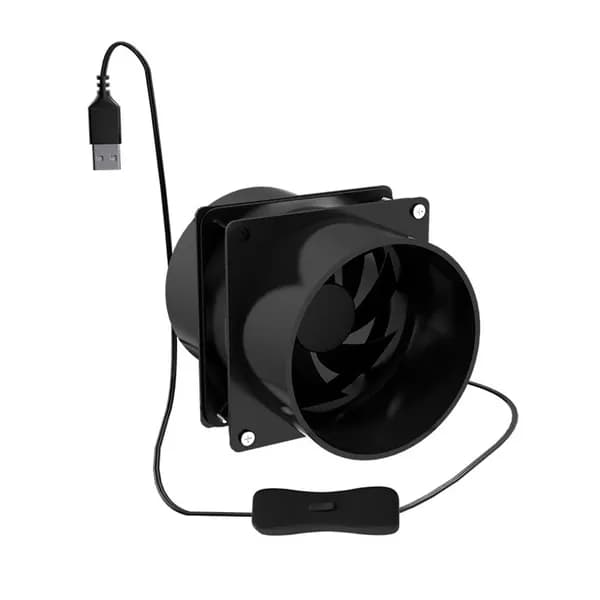 USB-вытяжной вентилятор с двумя воздуховодами и выключателем