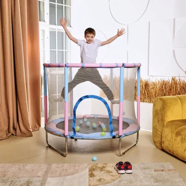 Батут каркасный детский DFC A.KOU KIDS 48" с внешней защитной сеткой, уличный, для дома, дачи, детский манеж, диаметр 122 см, до 50 кг