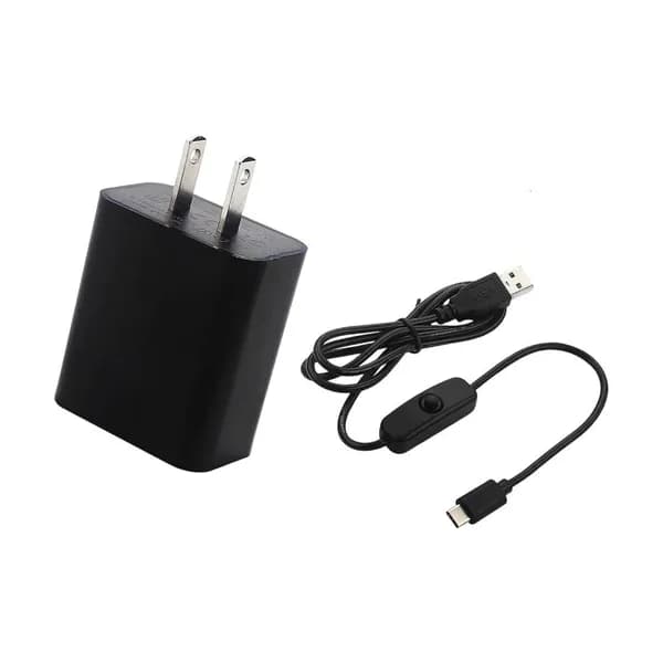 Адаптер питания Type C 100-240V с кнопкой ON/OFF и раздельной зарядкой для Pi 3B (EU/US/UK вилка), US