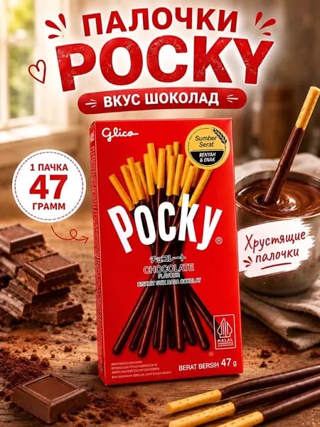 Шоколадные палочки Pocky Шоколад Поки 47г