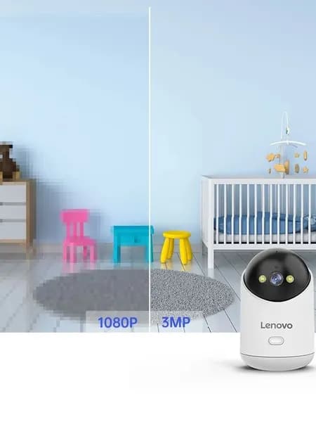Видеоняня IP-камера WiFi Поворотная 3Мп с AI-детекцией человека, животных и плача, Ночное видение, Двусторонняя аудиосвязь, для домашней безопасности, детей и питомцев