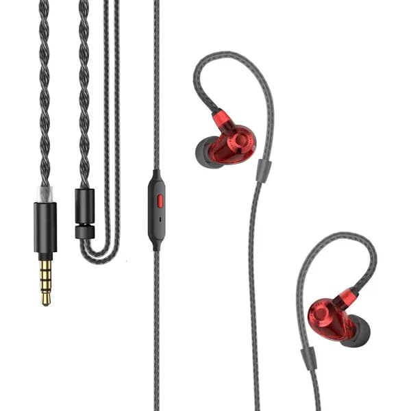 Наушники 3.5 мм/Type-C с микрофоном, Красное пламя, красное - 3.5mm