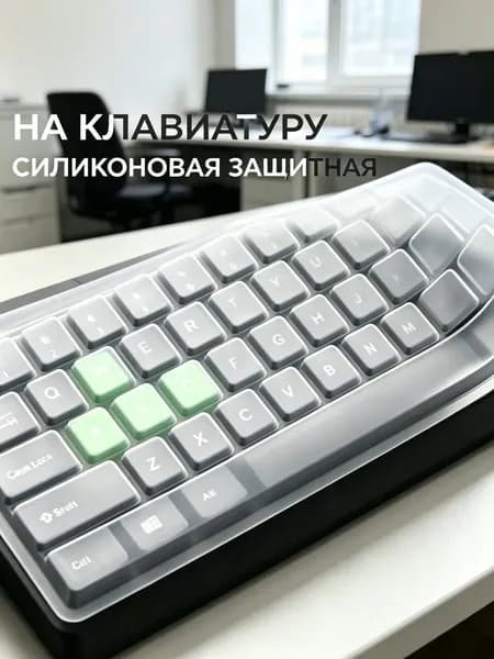 GJX Универсальный прозрачный силиконовый чехол для клавиатуры, 108 клавиш, защита от воды и пыли.