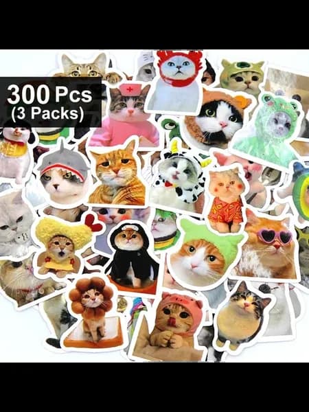 Набор стикеров с котиками 300pcs (3 packs)