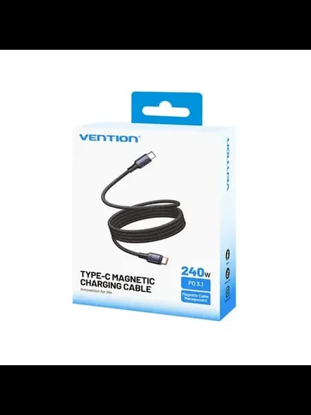 кабель USB-C магнитный 1м, 240W Black, Type-C