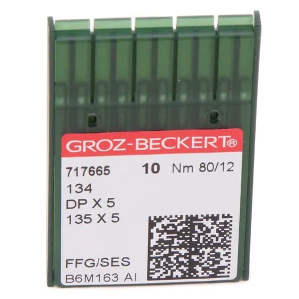 Иглы GROZ-BECKERT DPx5 N80 SES (уп.10шт.) для промышленных швейных машин для средних и тяжелых тканей, толстая колбадля трикотажа