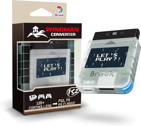 Brook Wingman PS2 Converter - Беспроводная версия PS4/3 для PS2/1, конвертер ретро-консолей для консолей PS2 / PS1 / PS Classic, для ретро-консолей PS