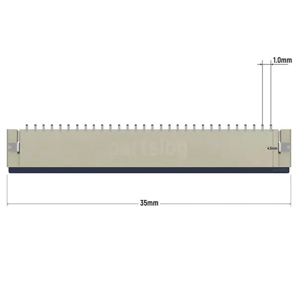 Разъем FFC FPC 30-pin шаг 1.0mm ZIF нижние контакты SMT