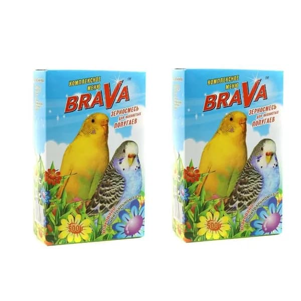 BraVa Корм для волнистых попугаев Стандарт , 500 г, 2 шт