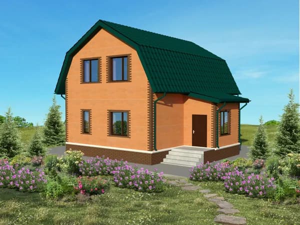 132,0 м2 - Проект дома для ипотеки и строительства 15-0008 (11,04*10,38 м, керамический блок 440 мм, облицовочный кирпич)