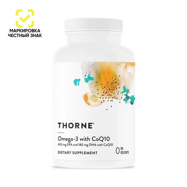Омега 3 с Коэнзим Q10, Omega 3 with CoQ10, Thorne Research, 90 капсул