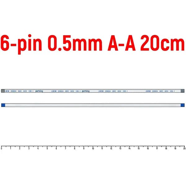 FFC шлейф кнопки включения для ноутбука Asus K55A FFC 6-pin Шаг 0.5mm Длина 20cm A-A AWM 20624 80C 60V VW-1