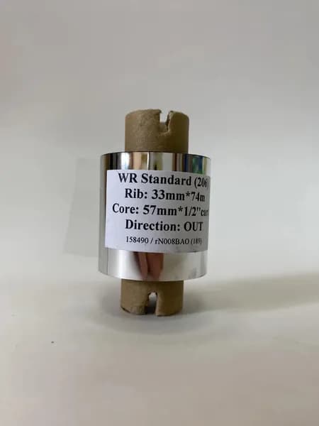 Риббон 33мм х 74м Черный WAX/RESIN Смесь, вт 0,5"/57мм, OUT, 1 рулон