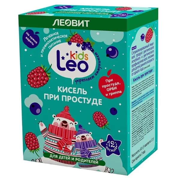 Леовит Лео Кидс Кисель при простуде для детей 12 г 5 шт