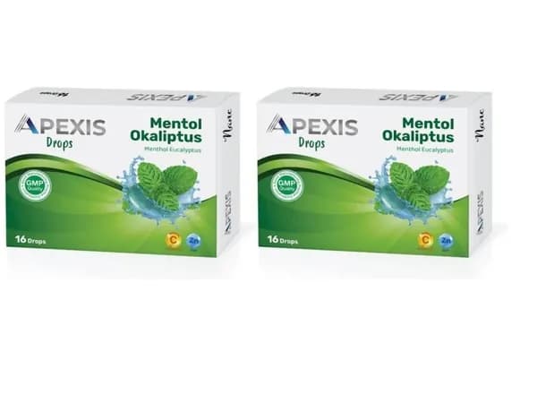 Пастилки Apexis Drops со вкусом ментола и эвкалипта, 16 штук