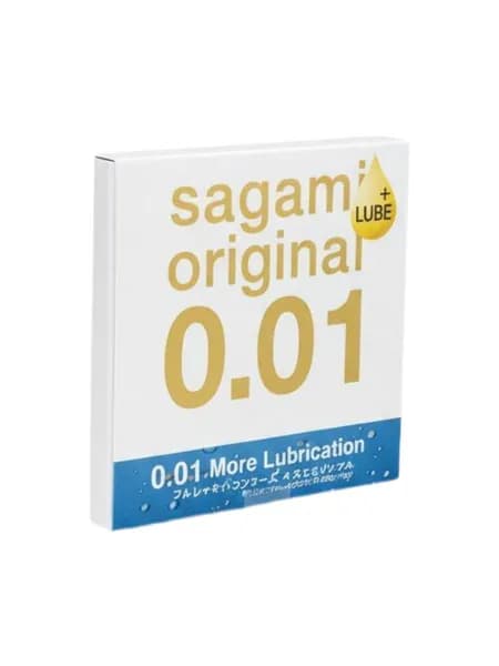 Презервативы полиуретановые Sagami Original 0.01 Extra Lubricated 1 шт. ультратонкие 0.01 мм, с удвоенным количеством смазки