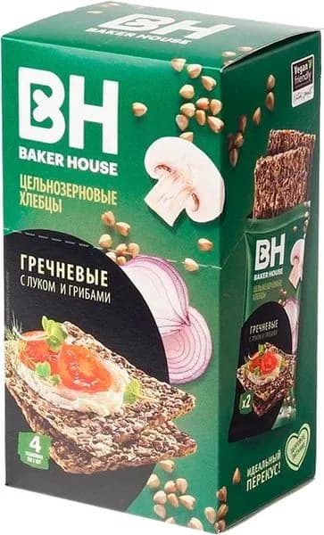 Хлебцы Baker House Гречневые с Луком и Грибами 180г