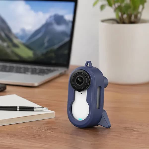 Чехол для Insta360 GO3S и GO3 из силикона тёмно-синего цвета