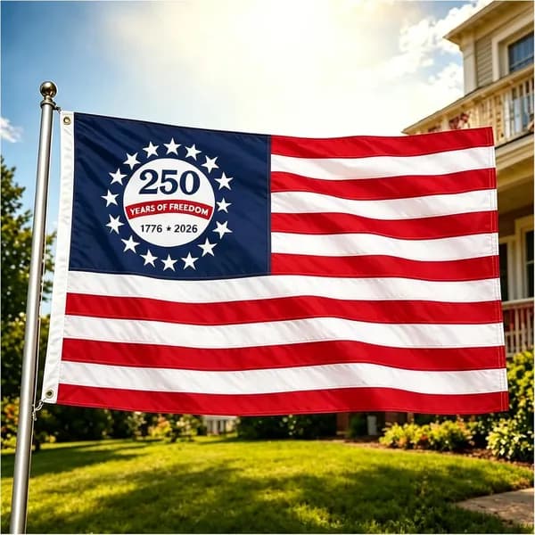 Флаг США к 250-летию независимости, вышитый, из нейлона 210D