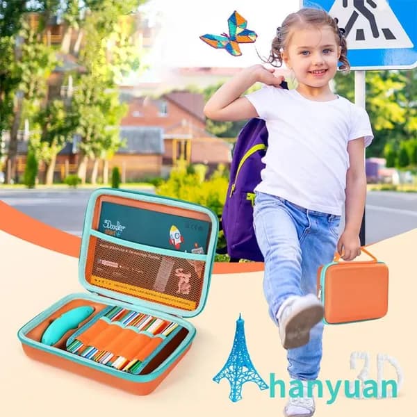 Жёсткий водонепроницаемый чехол для 3D-ручки 3Doodler Start+ Essentials (2024), EVA, оранжевый