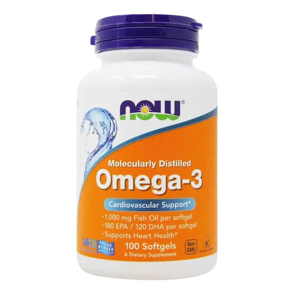 Жирные кислоты Omega-3 Fish Oil (100 softgels) от NOW Foods