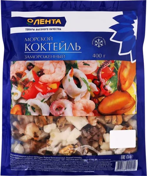Морской коктейль замороженный ЛЕНТА, 400г