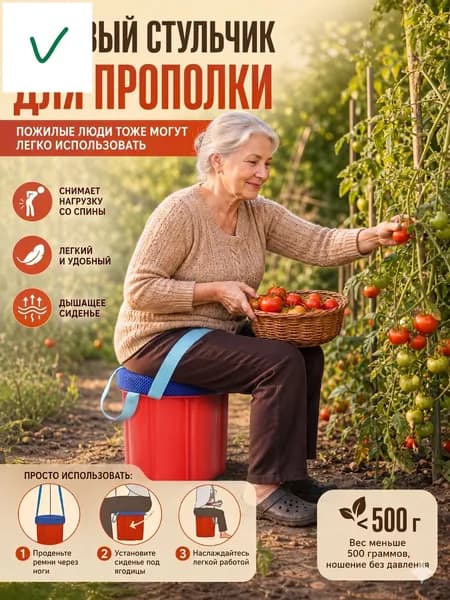Садовый стул, ABS пластик, 24х24х18 см