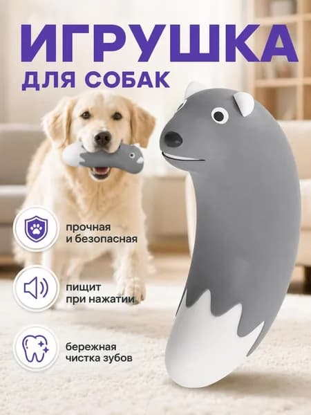 Игрушка для собак пищащая из латекса, развивающая интерактивная игрушка-кусалка чистки зубов и дрессировки
