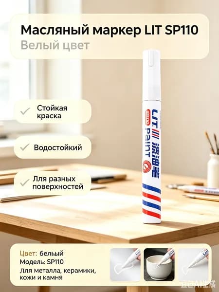 Маркер Лаковый, толщина: 2.5 мм, 1 шт.для ткани, для скетчинга