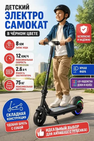 Электросамокат D58B8F, черный