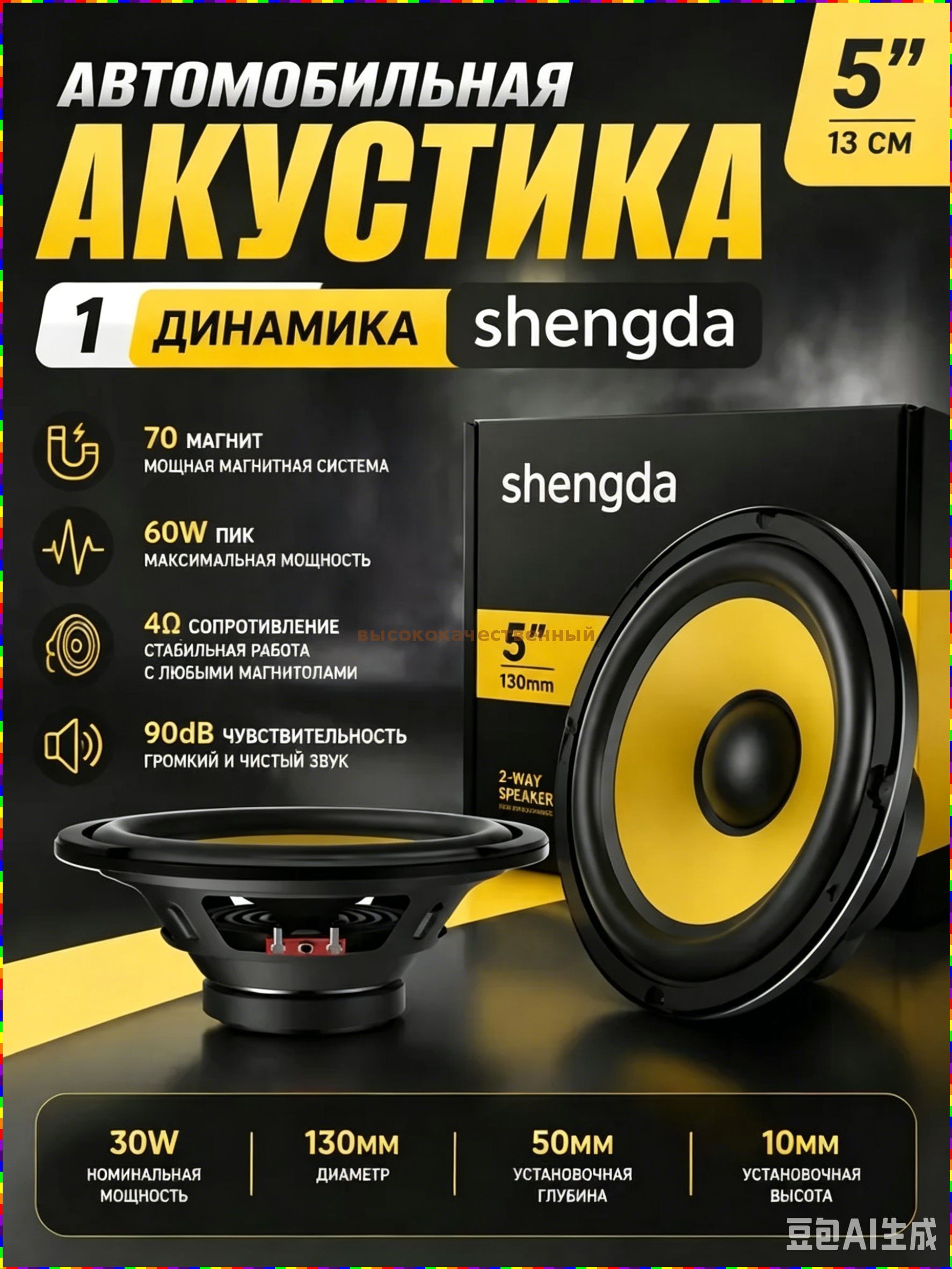 Колонки автомобильные, 13 см (5 дюйм.)