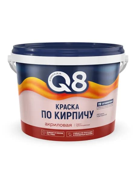 Краска воднодисперсионная, Formula Q8, акриловая, фасадная, матовая, зеленая, 2.4 л