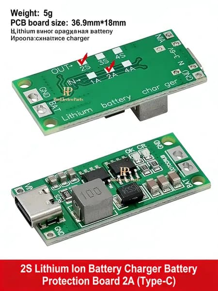 Защитная плата и зарядное устройство для литиевых аккумуляторов 2S/3S/4S, модуль повышения напряжения Type-C USB, вход DC 3-5В