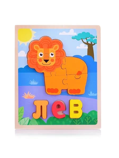 Пазл-вкладыш "Лев" D2021-3 Щепочка
