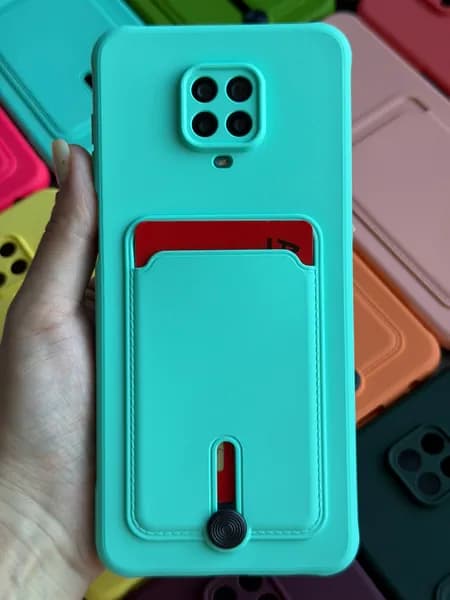 Чехол на REDMI NOTE 9 PRO / Note 9s бирюзовый с карманом для карт